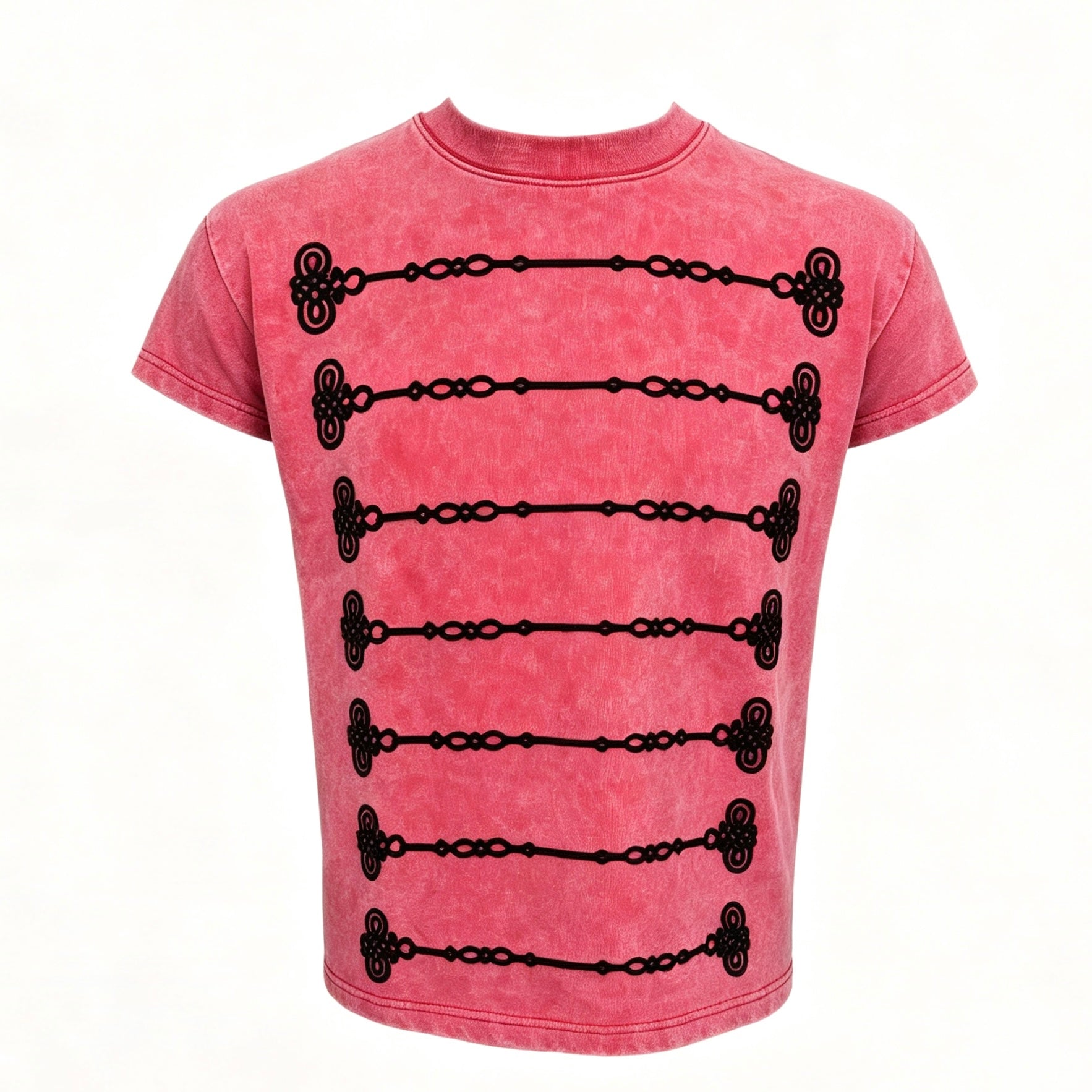 Regal Cord-Embroidered Washed T-Shirt – Slim Fit Unisex