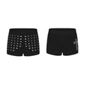 Low-Rise Slim-Fit Stretch Shorts with Rivets & Cross Detail – Women's