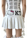 Cute White Faux Fur Kitty Plush Mini Skirt