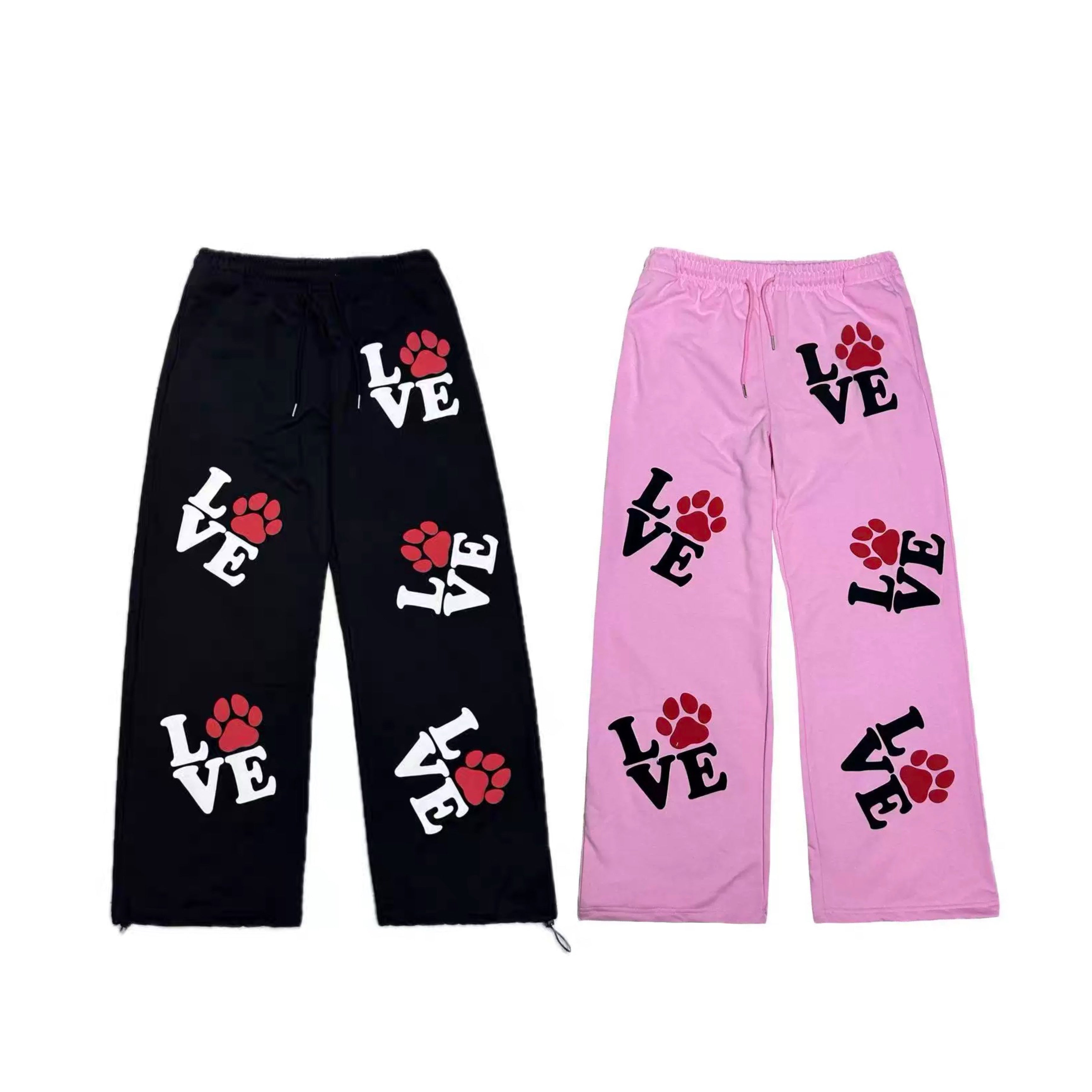 LOVE Foam Print Heavyweight Loose-Fit Sweatpants