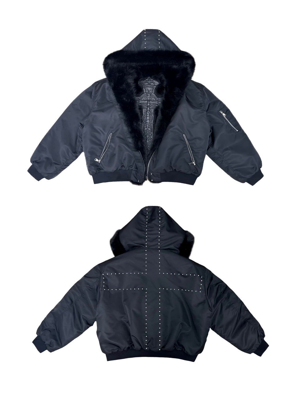 Reversible Shearling Bomber Jacket (Mountain Eagle Design) – Unisex