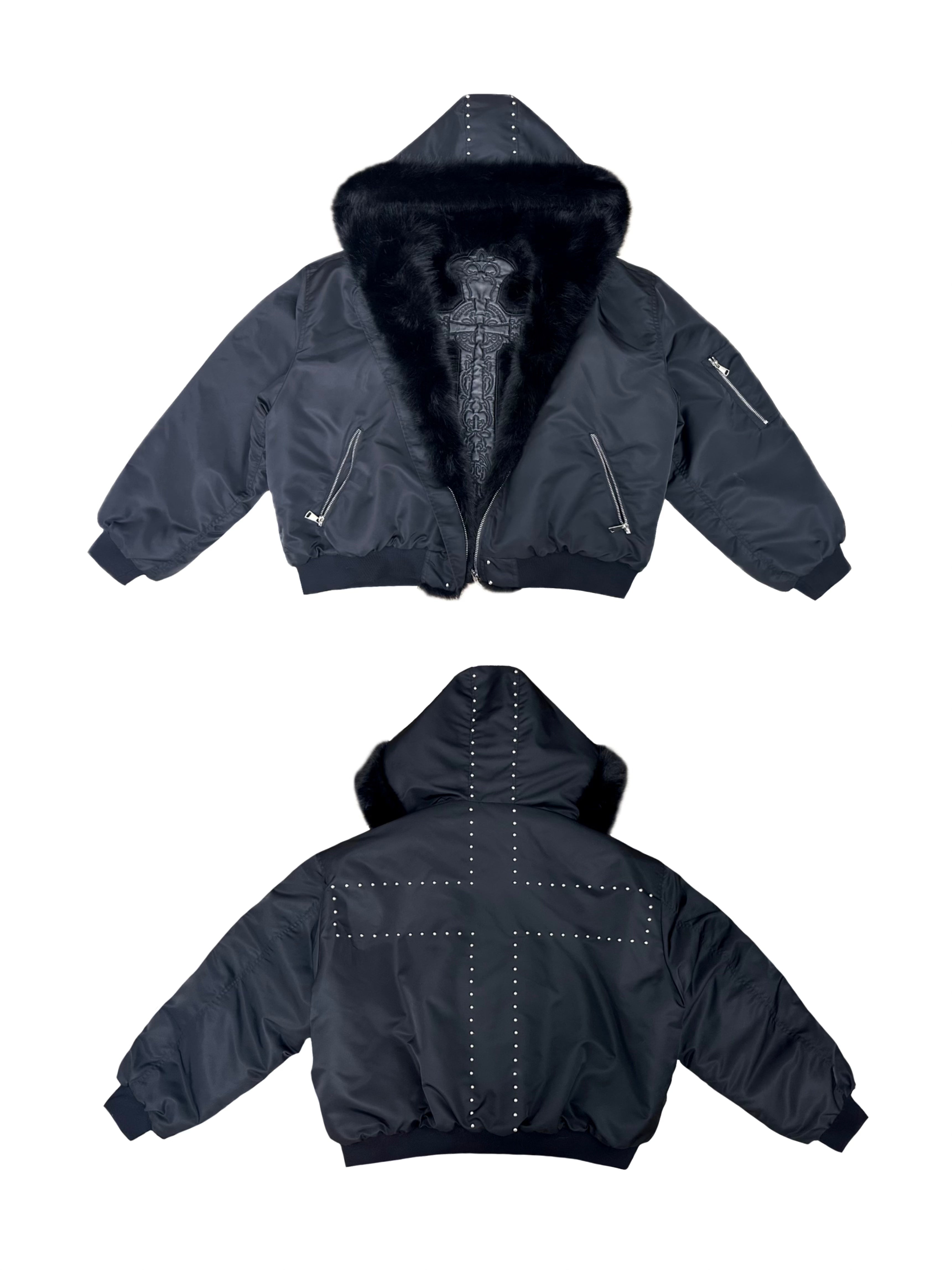 Reversible Shearling Bomber Jacket (Mountain Eagle Design) – Unisex