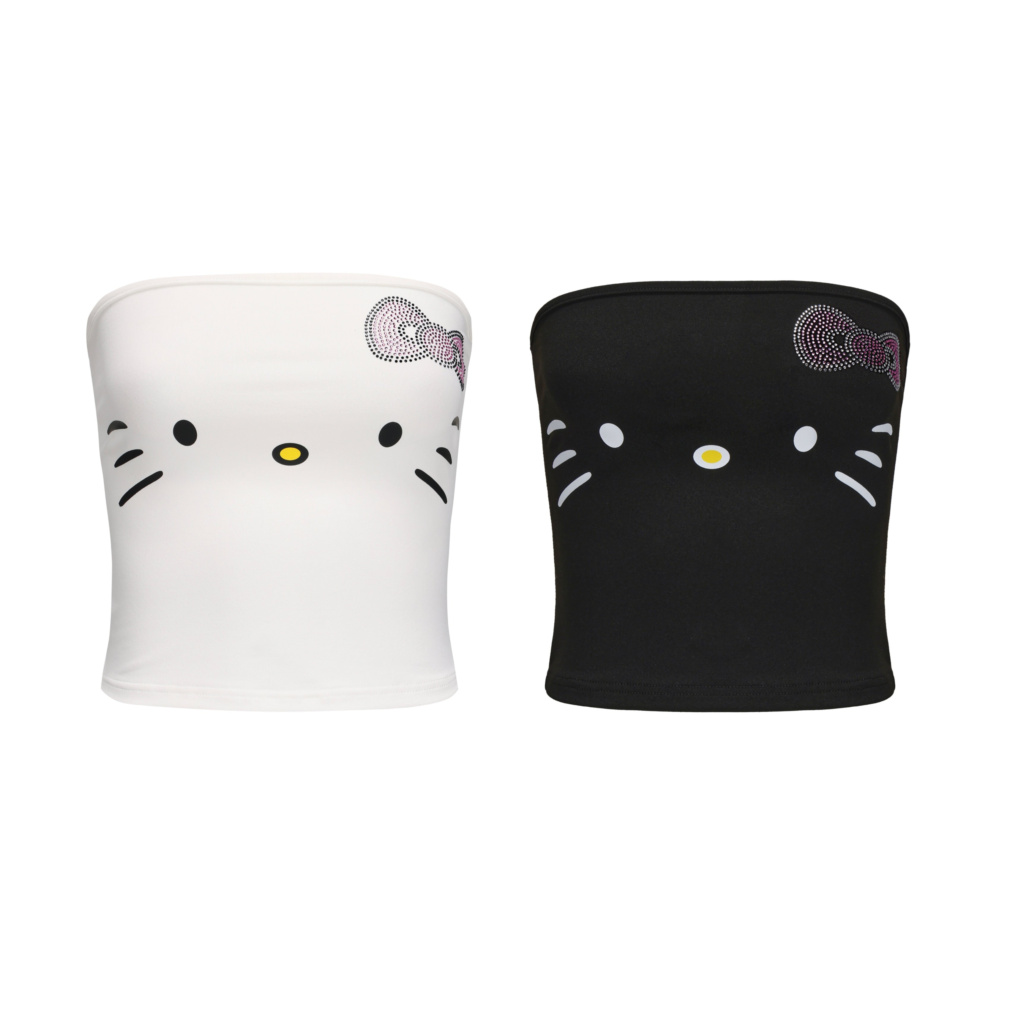Cute kitty strapless top