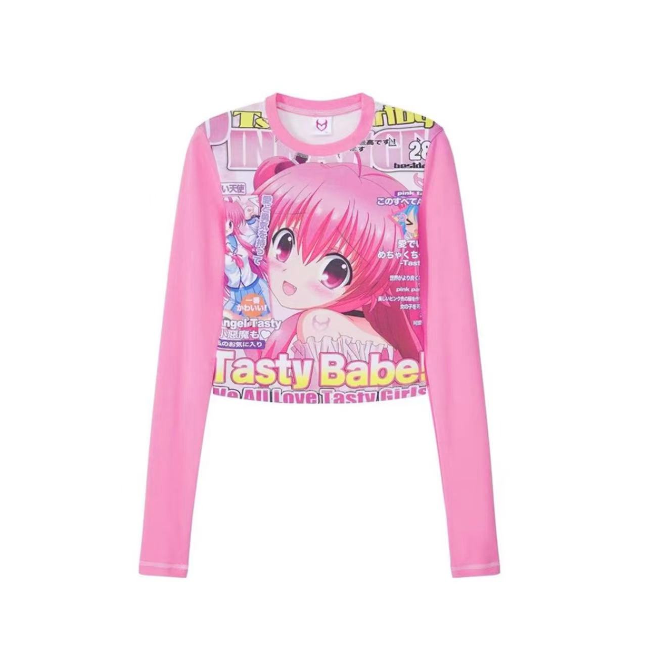 Anime magazine girl with raglan sleeves