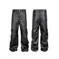 Biker Pebbled Leather Shirred Pants – Unisex