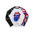 Unisex Waffle Rolling Stones Tongue Punk Raglan Long Sleeve Top