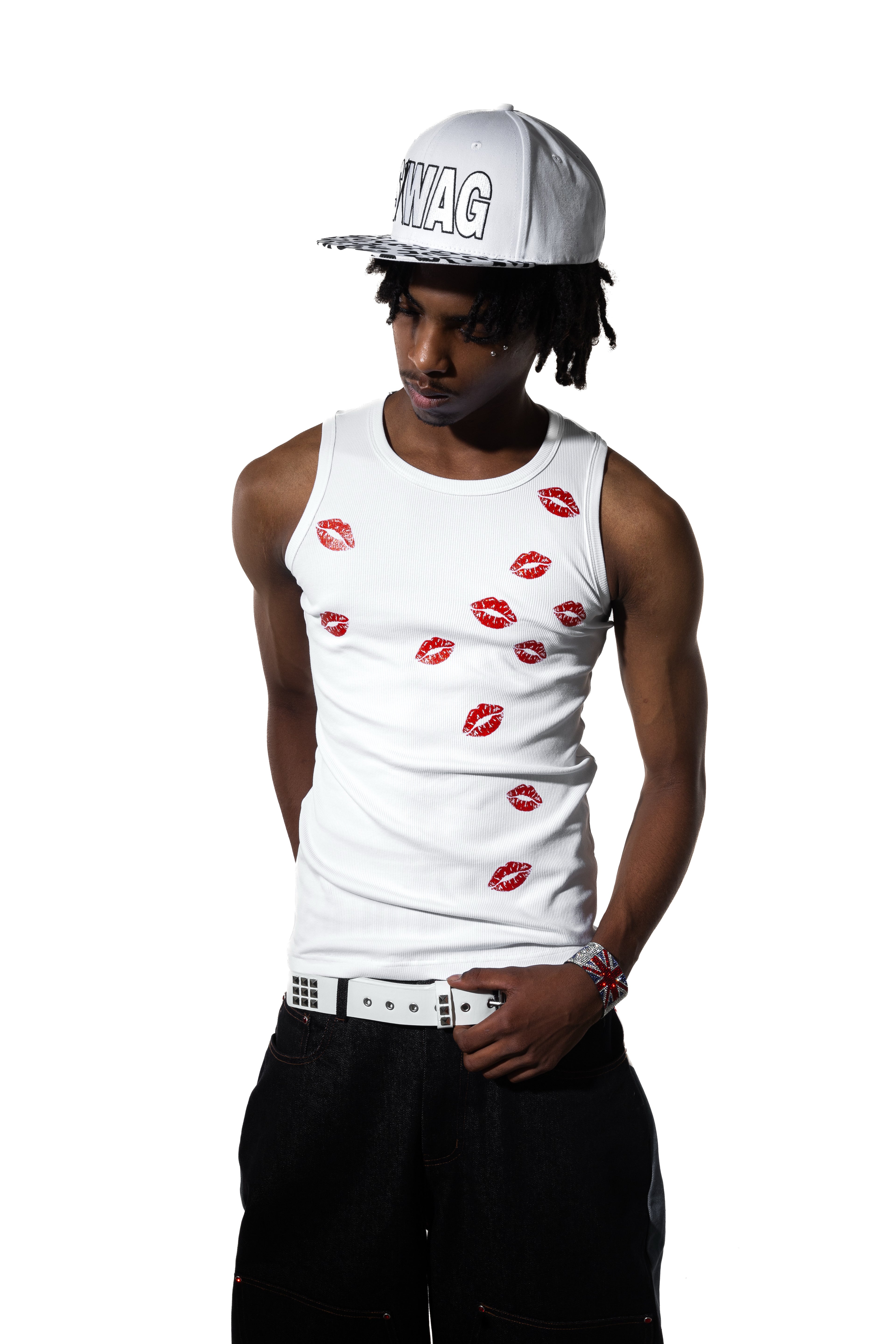 Playboy Ribbed Fitted Stretch Tank, Unisex Streetwear Fitness Top