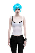 4-Color Patchwork Plunging Fake Two-Piece Punk Camisole