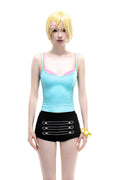 Summer Mint Green Color-Block Illusion Two-Piece Slimming Camisole