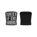 "Queen of the Universe" Slogan Silver Foil Print Slimming Tight Stretchy Tube Top