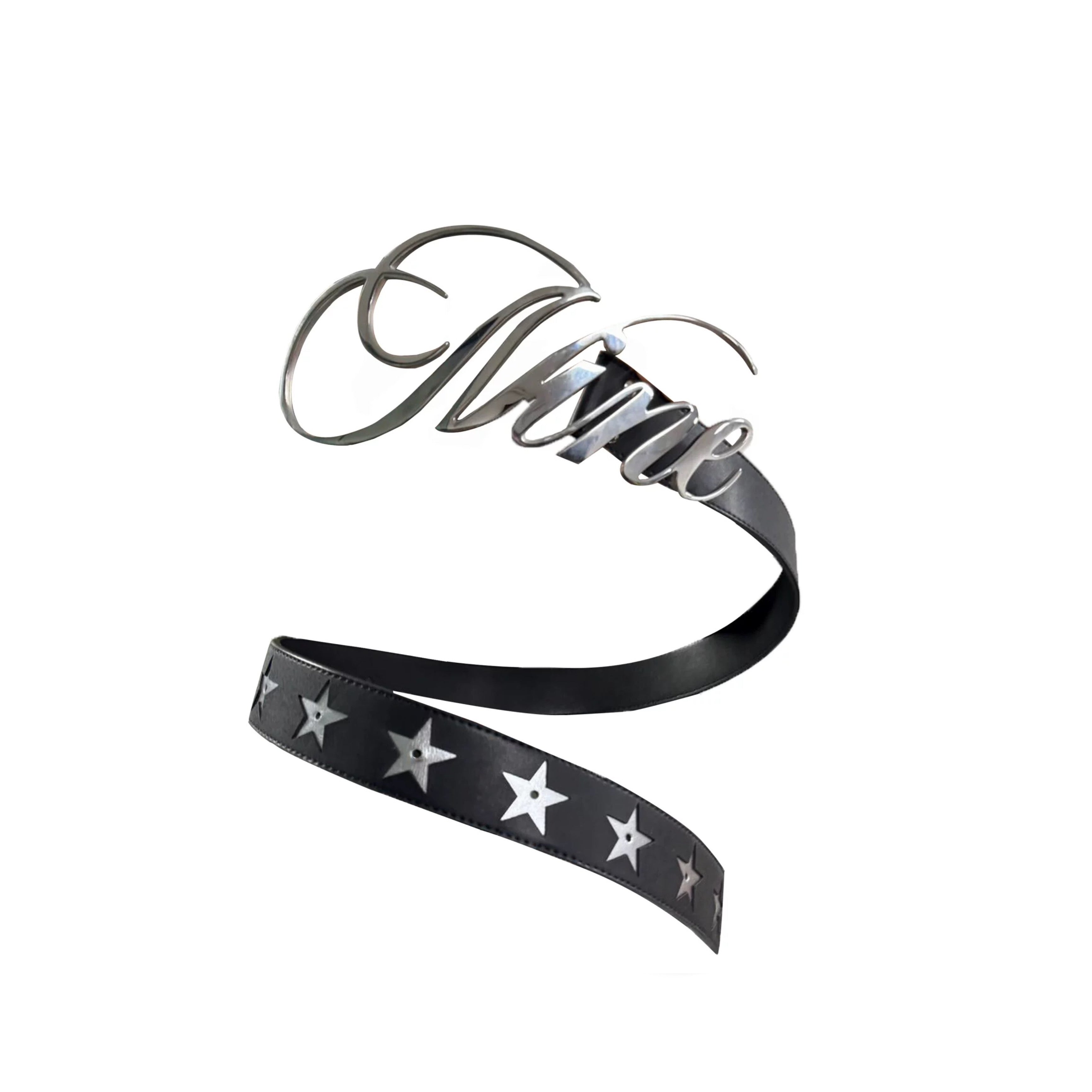 Designed Stainless Steel Buckle Five-Pointed Star Patchwork Top-Grain Leather Belt – Unisex