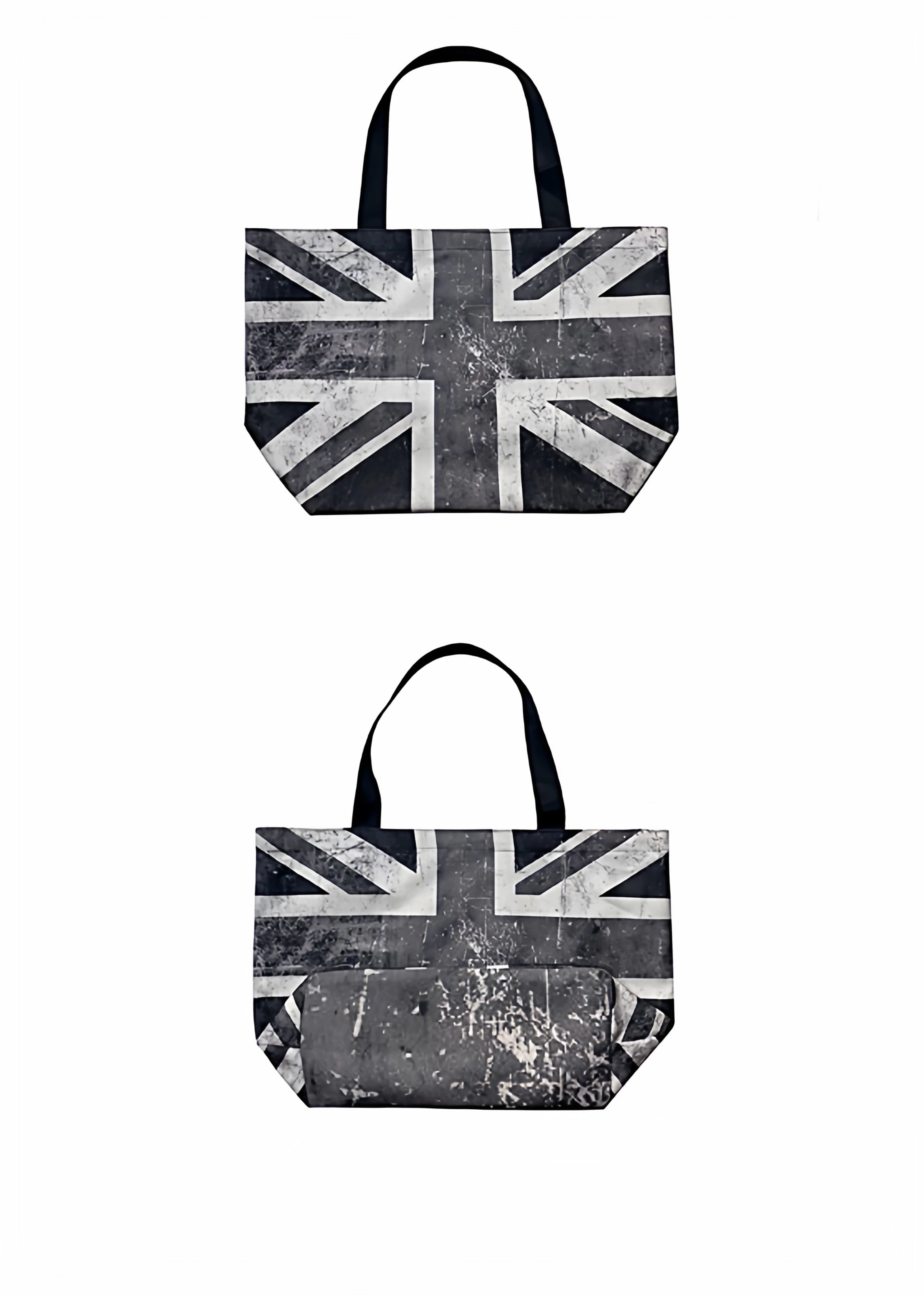Distressed Flag Print Large Capacity Canvas Tote Bag