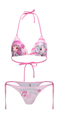 Summer beach, two-tone anime-style bikini