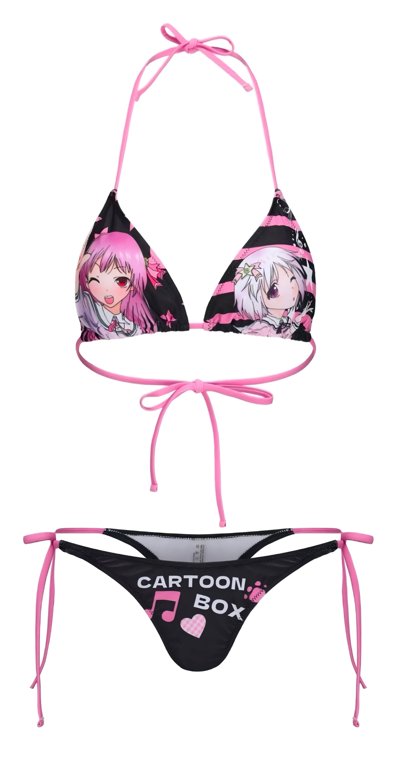 Summer beach, two-tone anime-style bikini